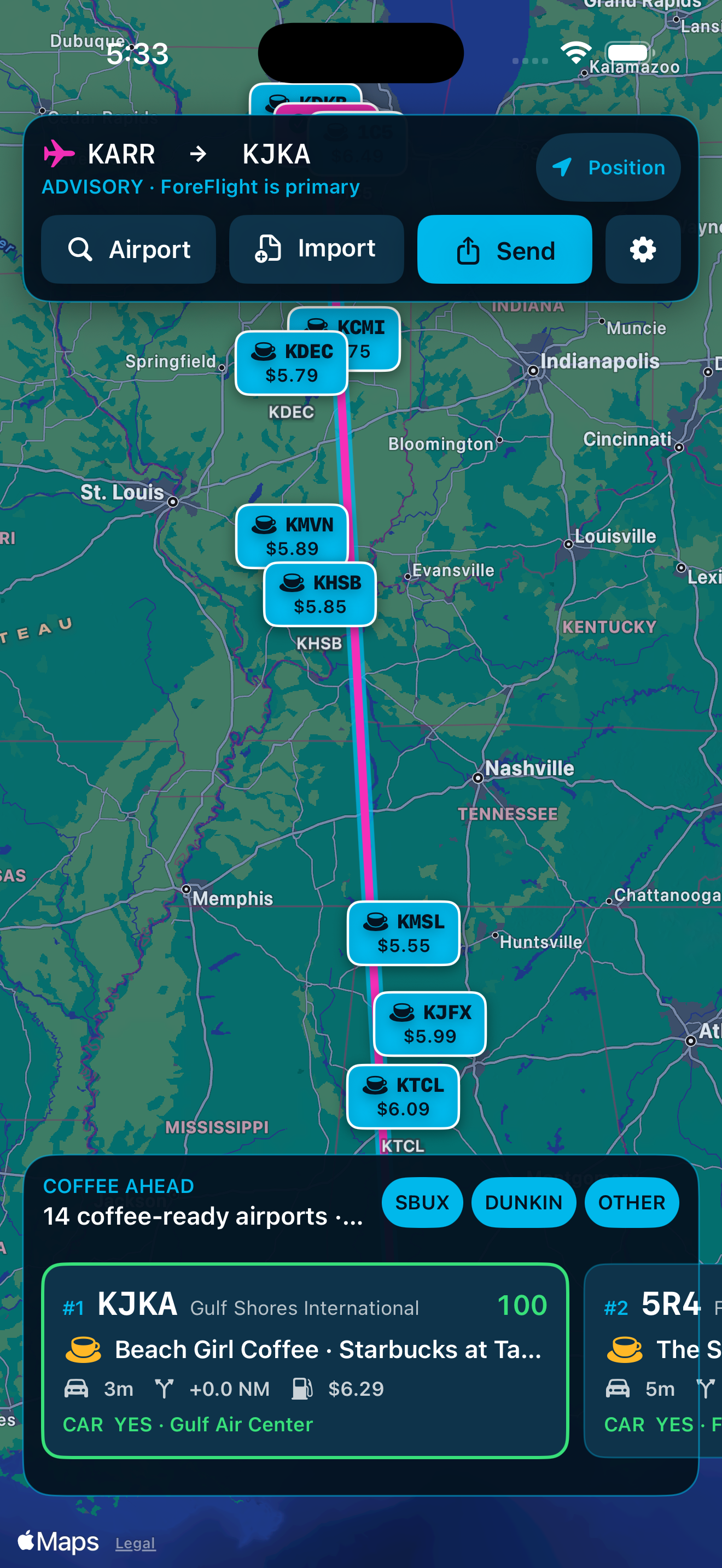 Air Coffee app screenshot
