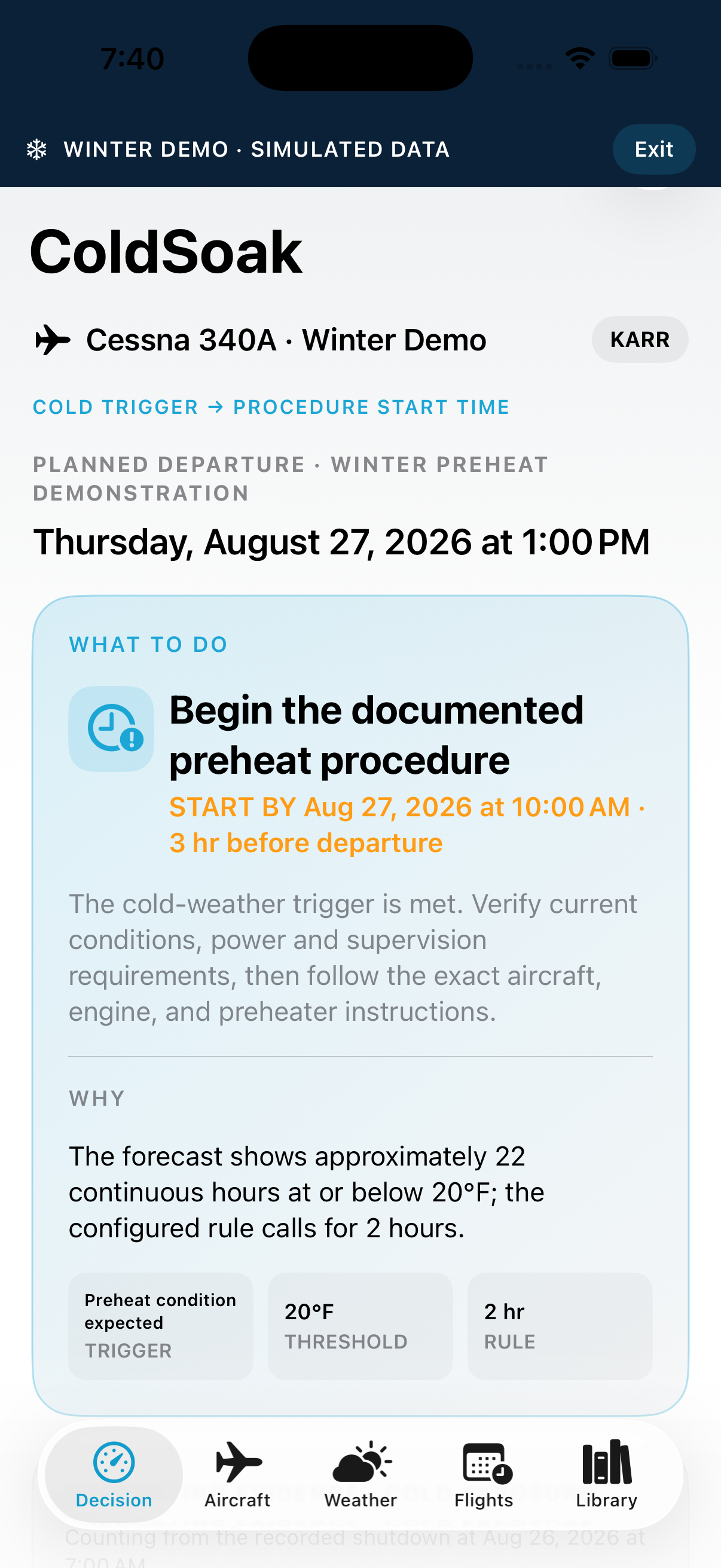 ColdSoak app screenshot